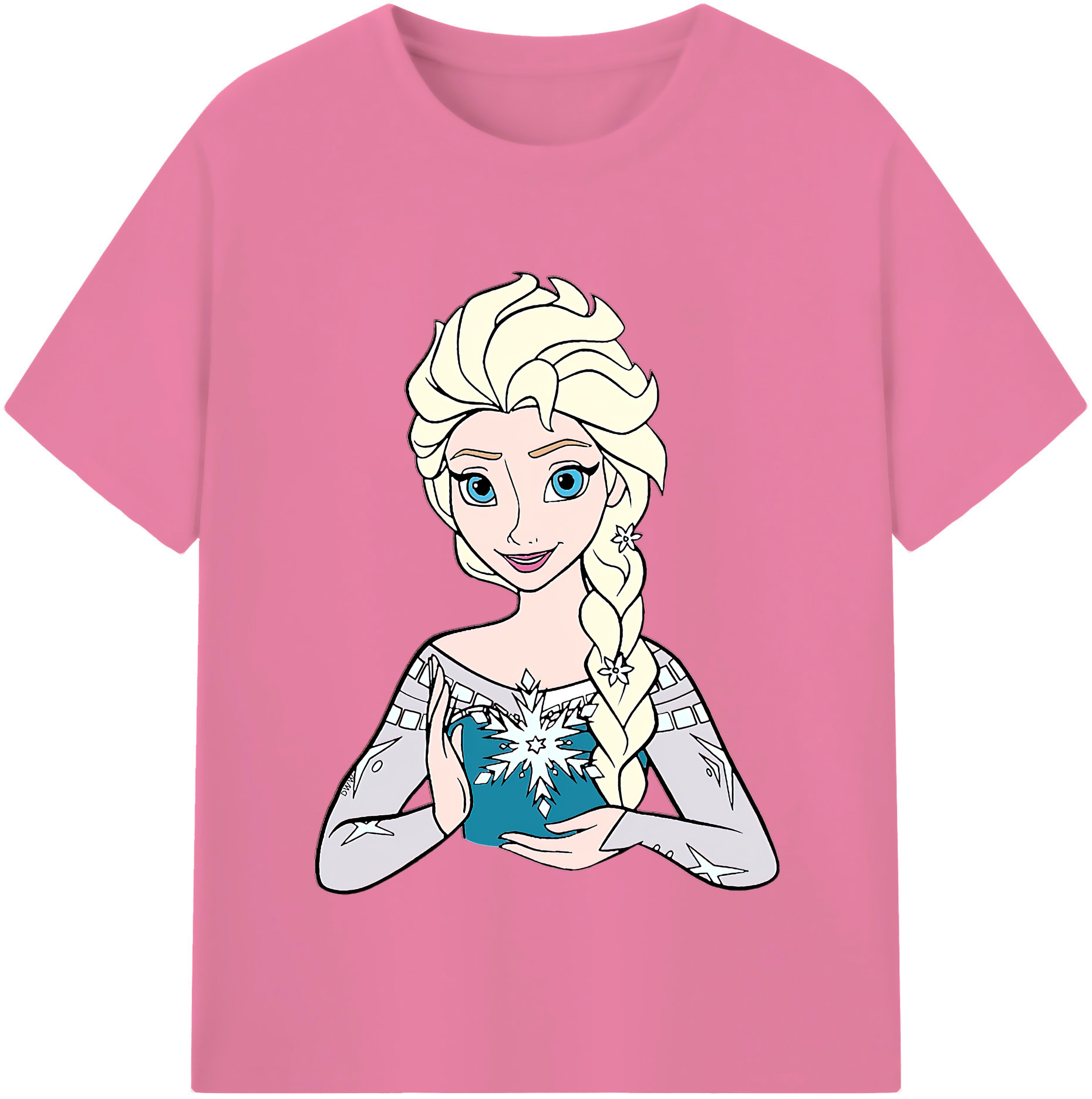 （画像用） アナと雪の女王 アンナ エルサ Frozen Anna Elsa 綿100％半袖Tシャツ（フロントプリント）